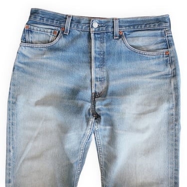 vintage Levis 501/ 90s jeans / 1990s Levis 501 distressed denim contrast wash faded 32 