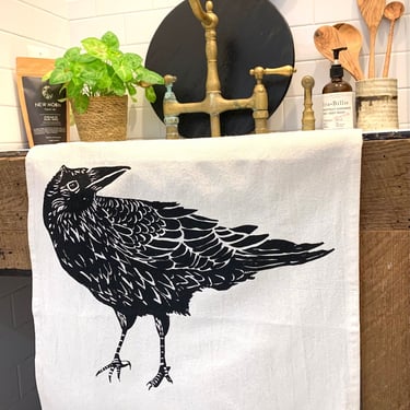 Organic Cotton Tea Towel | Black Crow
