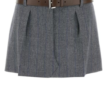 Prada Woman Embroidered Wool Mini Skirt