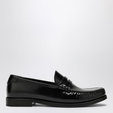 Saint Laurent Black Leather Loafer With Monogram Women