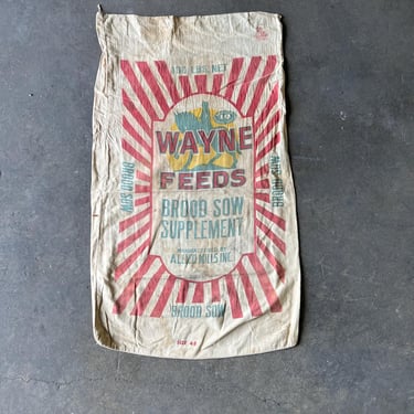 Vintage Wayne Brood Sow Supplement 100lbs Feedsack 