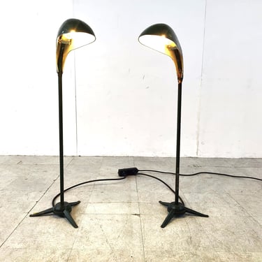 Pair of vintage metal floor lamps, 1970s - industrial floor lamps - outdoor lamps - garden lamps 