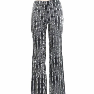 2002 Alexander McQueen Metallic Skull Stripe Trousers