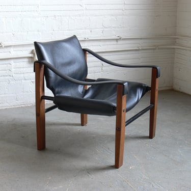 Maurice Burke for Arkana Leatherette Sling Lounge Chair // Safari Chair 