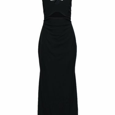 Mason - Black Formal Maxi Dress w/ Front Cutout Sz 8