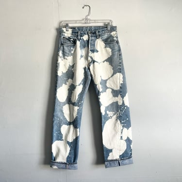 Vintage 80s Levis 501 Redline Selvedged Jeans Bleach Stains 