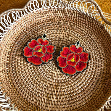 BPR Red Hawaiian Hibiscus Earrings