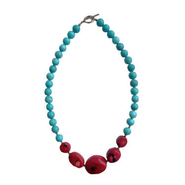 Coral and Turquoise Toggle Necklace