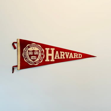 Vintage Harvard University Full Sized Pennant University Seal 