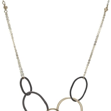 J&I Jewelry | Oxidized Sterling Silver Oval Necklace