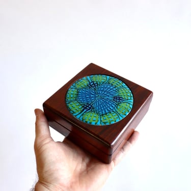 California Mid Century Annemarie Davidson Enamel Rosewood Box