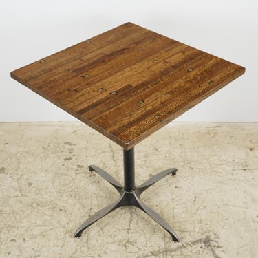 Handcrafted 29.5 in. Industrial Flooring Steel Bistro Table