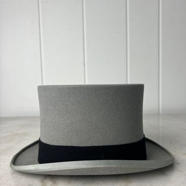 Vintage 100% Fine Fur Felt Top Hat, Christy's of London, Ascot style, small medium size, 6 7/8, made in England, wedding, prop, costume 