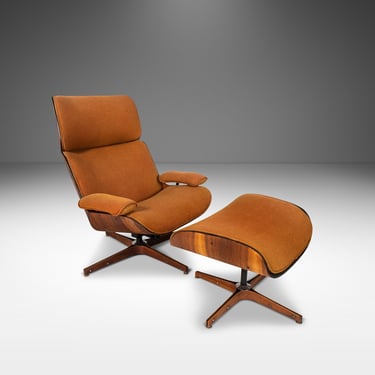 Mid Century Modern Mr. Chair Lounge Chair & Ottoman by George Mulhauser for Plycraft, USA, c. 1960's 