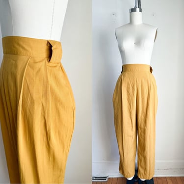 Vintage 1980s Mustard High Waisted Pants / M 