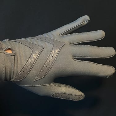 vintage driving gloves 1970s gray isotoner cafe racer winter gloves 