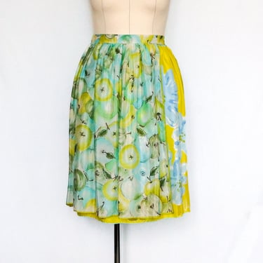 Wrap Skirt Size Large Upcycled Vintage Scarf Floral Print Skirt handmade One-of-a-Kind Boho Wrap Around Skirt Summer Skirt  Ellemichelle 