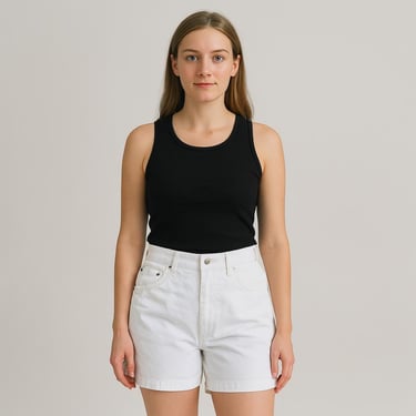 high waisted shorts 90s vintage white cotton shorts 