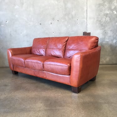Terra Cotta Leather Couch