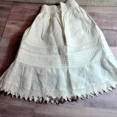 Antique 1900 Edwardian Childs Petticoat Handmade Lace Repurpose Baby or Doll Size Petticoat DIY Salvage Collectible Gift for Collector 