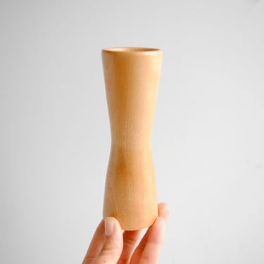 Vintage Hand Turned Maple Wood Vase 