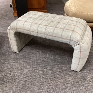 Gray Plaid Bench