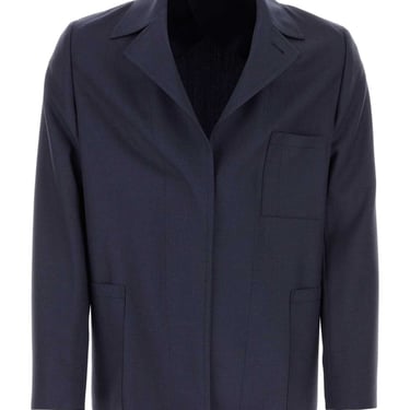 Fendi Men Blue Wool Blazer