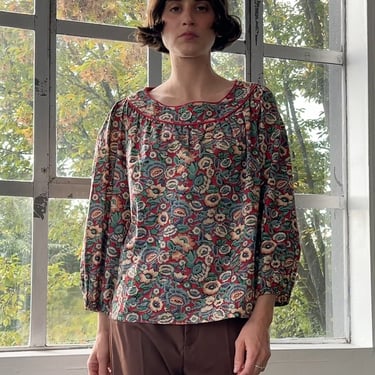 70s YSL Floral Peasant Top (M)