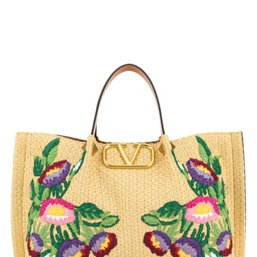 Valentino Garavani Women Raffia Vlogo Signature Handbag