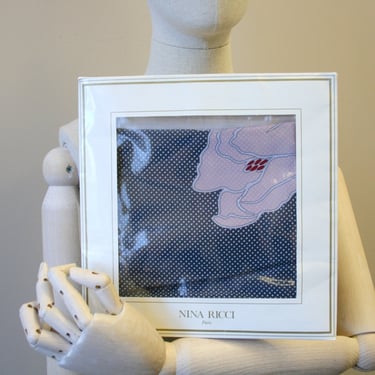1980s NOS Nina Ricci Silk Floral Scarf in Original Package 