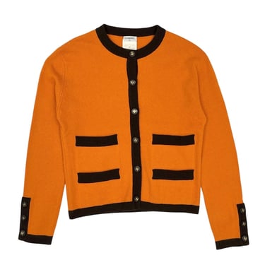 Chanel Orange Cashmere Logo Sweater