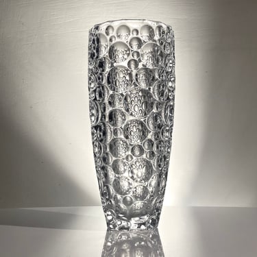 Optic op art glass vase from Czech Republic 