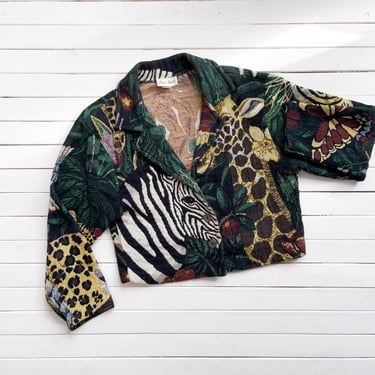 tapestry jacket 90s vintage Paco Soler jungle animals | Poppycock