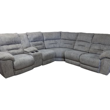 White Microfiber Power-Recliner Sectional
