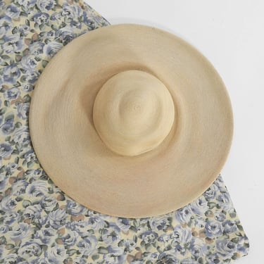 Vintage 1940s straw wide brim hat 