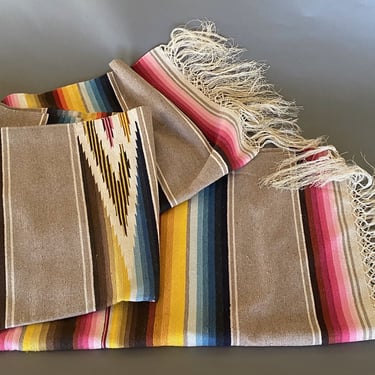 Large Vintage Saltillo Textile 64" by 92" 