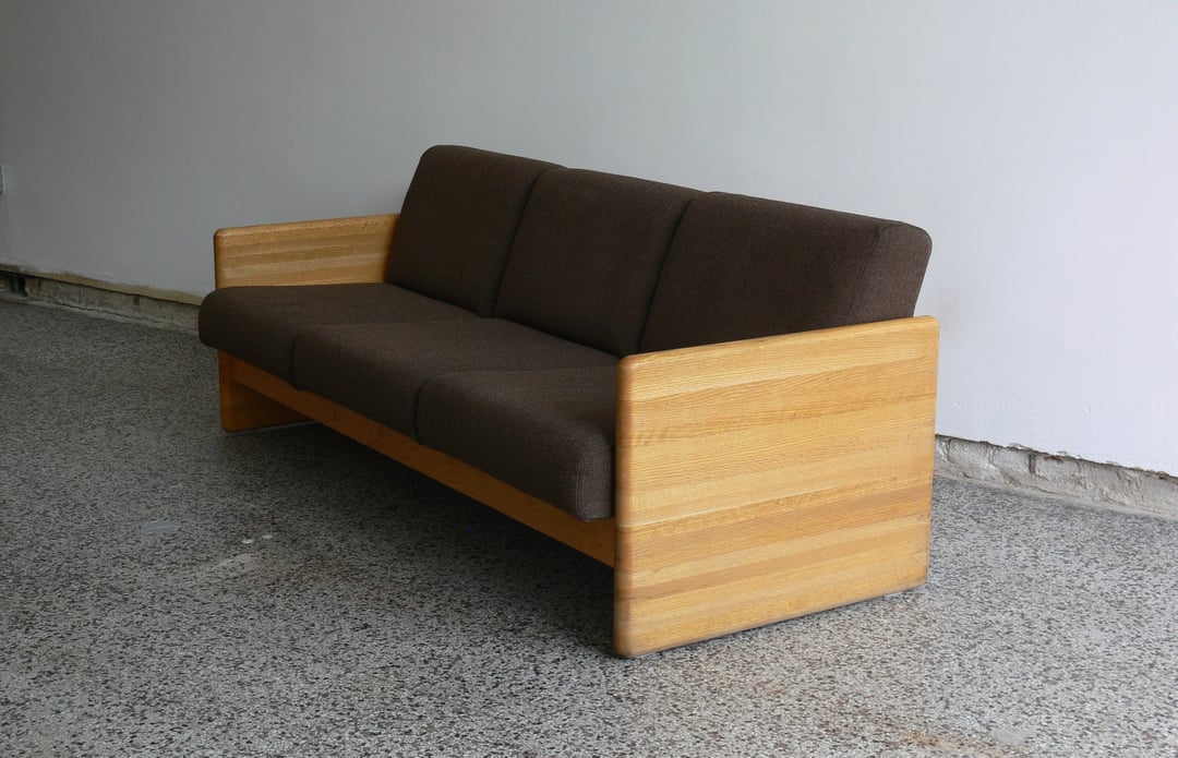 Milo Baughman Inspired Butcher Block 3-Seat Sofa | CoMod | Kansas City, MO