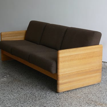 Milo Baughman Inspired Butcher Block 3-Seat Sofa 