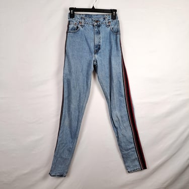 Vintage 90s Levi Strauss Athletic Stripe High Rise Jeans, Size 24 Waist 