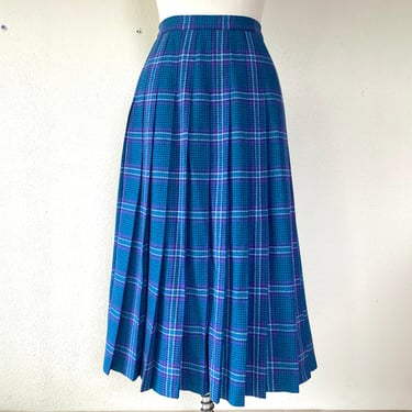 1980s Pendleton pleated wool midi skirt 