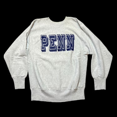 Vintage 1990s U of Penn CHAMPION Reverse Weave Tri-Blend Sweatshirt ~ Rowing / Crew ~ University of Pennsylvania ~ Made in USA 