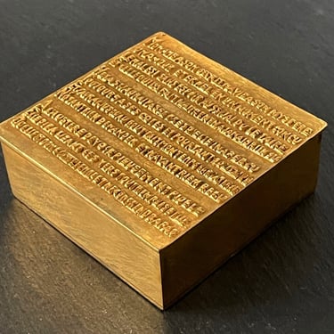 French Line Vautrin Bronze Poem Box with Sonnet by Felix Arvers