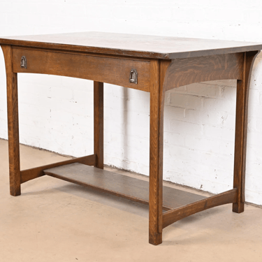 Lifetime Furniture Antique Mission Oak Arts & Crafts Desk or Library Table, Circa 1900