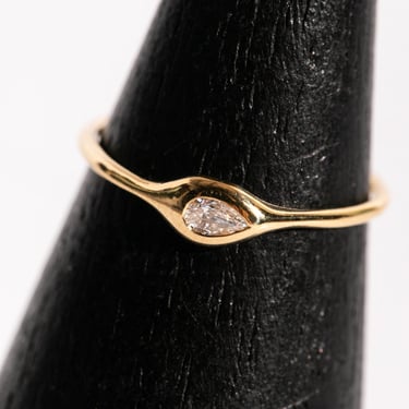 DIANA MITCHELL 18K Gold Mini Diamond Pear Shape Ring