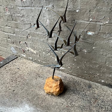 Curtis Jere Iron & Stone Sculpture