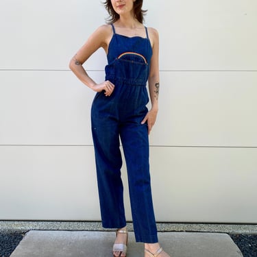 70's Rainbow Denim Overalls