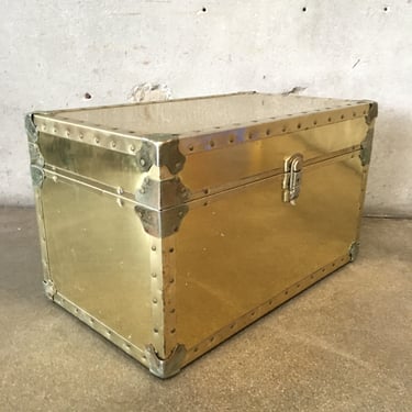 Gold Trunk File Cabinet with Key