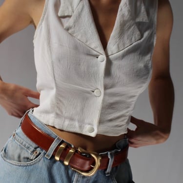 Fun 90s Ivory Sleeveless Blouse