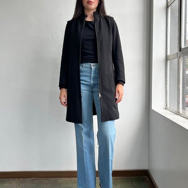 Black Wool Prada Mockneck 3/4 Coat (S)