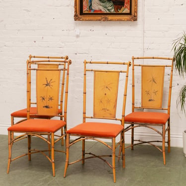 Palm Tree Vintage Bamboo Chairs